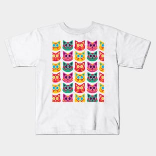 cute mexican cat pattern Kids T-Shirt